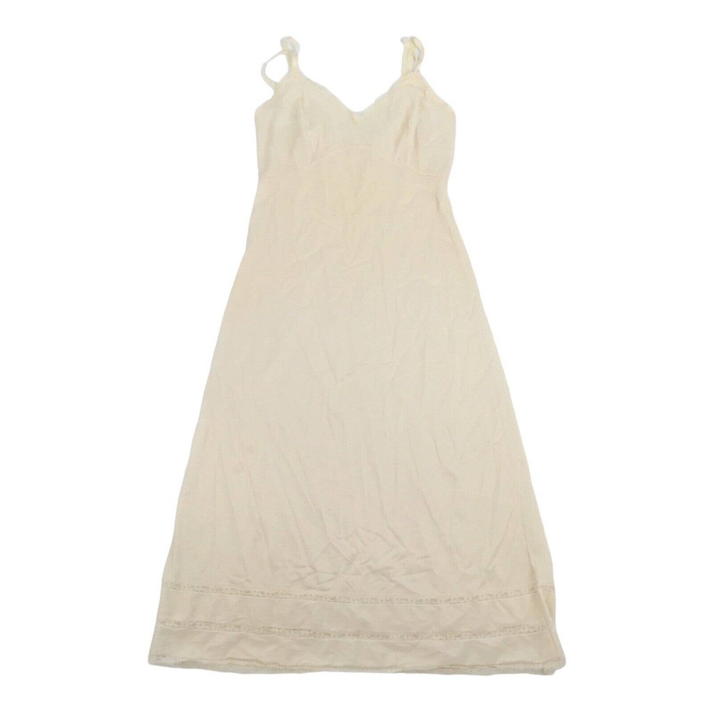 Vintage Union Made JC Penny Mid Length Slip Dress Size 12/14 Small Womens Cream